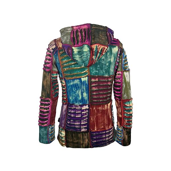 Agan Traders Women's Bohemian Patchwork Hippy Rib Hoodie Sweatshirts Jacket